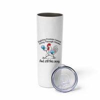 Funny Prostate Cancer Awareness Rooster Graphic Skinny Tumbler Going Through Chemo Still This Sexy
