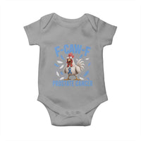 F-Caw-F Prostate Cancer Awareness Chicken Baby Onesie Funny Blue Ribbon Support