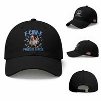 F-Caw-F Prostate Cancer Awareness Chicken Baseball Cap Funny Blue Ribbon Support