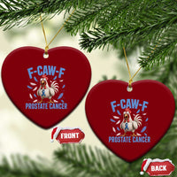 F-Caw-F Prostate Cancer Awareness Chicken Ceramic Ornament Funny Blue Ribbon Support