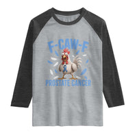 F-Caw-F Prostate Cancer Awareness Chicken Raglan Shirt Funny Blue Ribbon Support