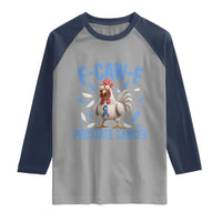 F-Caw-F Prostate Cancer Awareness Chicken Raglan Shirt Funny Blue Ribbon Support