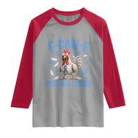 F-Caw-F Prostate Cancer Awareness Chicken Raglan Shirt Funny Blue Ribbon Support