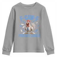 F-Caw-F Prostate Cancer Awareness Chicken Youth Sweatshirt Funny Blue Ribbon Support