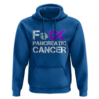 Fck Pancreatic Cancer Hoodie Purple Ribbon Skeleton Hand Graphic