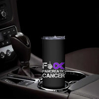 Fck Pancreatic Cancer Skinny Tumbler Purple Ribbon Skeleton Hand Graphic