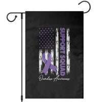 Support Squad Overdose Awareness Garden Flag Purple Ribbon American Flag Graphic