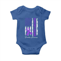 Support Squad Overdose Awareness Baby Onesie Purple Ribbon American Flag Graphic
