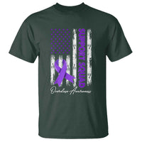 Support Squad Overdose Awareness T Shirt Purple Ribbon American Flag Graphic