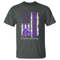Support Squad Overdose Awareness T Shirt Purple Ribbon American Flag Graphic