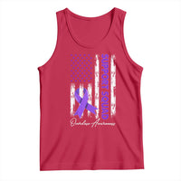 Support Squad Overdose Awareness Tank Top Purple Ribbon American Flag Graphic