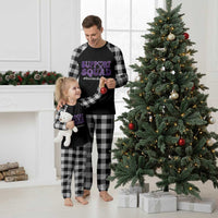 Support Squad Overdose Awareness Plaid Pajama Set Purple Ribbon Groovy Typography Graphic