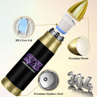 Support Squad Overdose Awareness Bullet Tumbler Purple Ribbon Groovy Typography Graphic