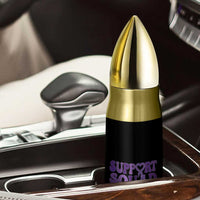 Support Squad Overdose Awareness Bullet Tumbler Purple Ribbon Groovy Typography Graphic