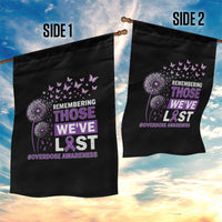 Overdose Awareness Garden Flag Remembering Those We Have Lost Dandelion Purple Ribbon Memorial