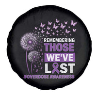 Overdose Awareness Spare Tire Cover Remembering Those We Have Lost Dandelion Purple Ribbon Memorial