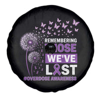 Overdose Awareness Spare Tire Cover Remembering Those We Have Lost Dandelion Purple Ribbon Memorial