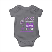 Overdose Awareness Baby Onesie Remembering Those We Have Lost Dandelion Purple Ribbon Memorial