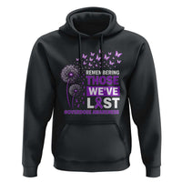 Overdose Awareness Hoodie Remembering Those We Have Lost Dandelion Purple Ribbon Memorial