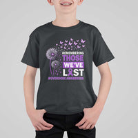 Overdose Awareness T Shirt For Kid Remembering Those We Have Lost Dandelion Purple Ribbon Memorial