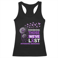 Overdose Awareness Racerback Tank Top Remembering Those We Have Lost Dandelion Purple Ribbon Memorial