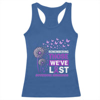 Overdose Awareness Racerback Tank Top Remembering Those We Have Lost Dandelion Purple Ribbon Memorial