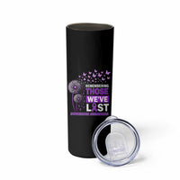Overdose Awareness Skinny Tumbler Remembering Those We Have Lost Dandelion Purple Ribbon Memorial