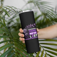 Overdose Awareness Skinny Tumbler Remembering Those We Have Lost Dandelion Purple Ribbon Memorial