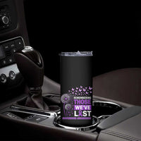 Overdose Awareness Skinny Tumbler Remembering Those We Have Lost Dandelion Purple Ribbon Memorial