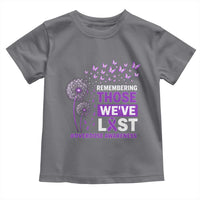 Overdose Awareness Toddler T Shirt Remembering Those We Have Lost Dandelion Purple Ribbon Memorial