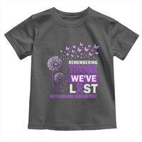 Overdose Awareness Toddler T Shirt Remembering Those We Have Lost Dandelion Purple Ribbon Memorial
