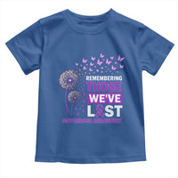 Overdose Awareness Toddler T Shirt Remembering Those We Have Lost Dandelion Purple Ribbon Memorial