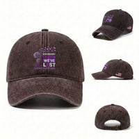 Overdose Awareness Washed Cotton Baseball Cap Remembering Those We Have Lost Dandelion Purple Ribbon Memorial
