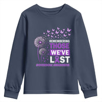 Overdose Awareness Youth Sweatshirt Remembering Those We Have Lost Dandelion Purple Ribbon Memorial