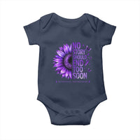 No Story Should End Too Soon Purple Sunflower Overdose Awareness Baby Onesie