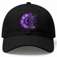 No Story Should End Too Soon Purple Sunflower Overdose Awareness Baseball Cap