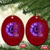 No Story Should End Too Soon Purple Sunflower Overdose Awareness Ceramic Ornament