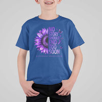 No Story Should End Too Soon Purple Sunflower Overdose Awareness T Shirt For Kid