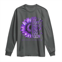 No Story Should End Too Soon Purple Sunflower Overdose Awareness Long Sleeve Shirt