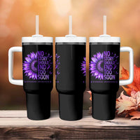 No Story Should End Too Soon Purple Sunflower Overdose Awareness Tumbler With Handle