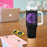 No Story Should End Too Soon Purple Sunflower Overdose Awareness Tumbler With Handle