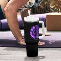 No Story Should End Too Soon Purple Sunflower Overdose Awareness Tumbler With Handle