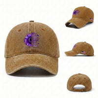 No Story Should End Too Soon Purple Sunflower Overdose Awareness Washed Cotton Baseball Cap