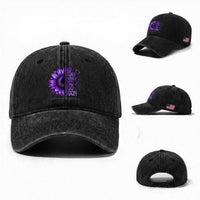 No Story Should End Too Soon Purple Sunflower Overdose Awareness Washed Cotton Baseball Cap