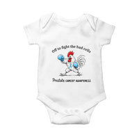 Prostate Cancer Awareness Baby Onesie Rooster Light Blue Ribbon Survivor Chemotherapy Gift