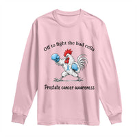 Prostate Cancer Awareness Long Sleeve Shirt Rooster Light Blue Ribbon Survivor Chemotherapy Gift