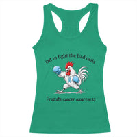Prostate Cancer Awareness Racerback Tank Top Rooster Light Blue Ribbon Survivor Chemotherapy Gift