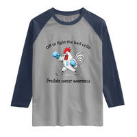 Prostate Cancer Awareness Raglan Shirt Rooster Light Blue Ribbon Survivor Chemotherapy Gift