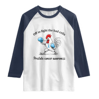 Prostate Cancer Awareness Raglan Shirt Rooster Light Blue Ribbon Survivor Chemotherapy Gift