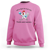 Prostate Cancer Awareness Sweatshirt Rooster Light Blue Ribbon Survivor Chemotherapy Gift